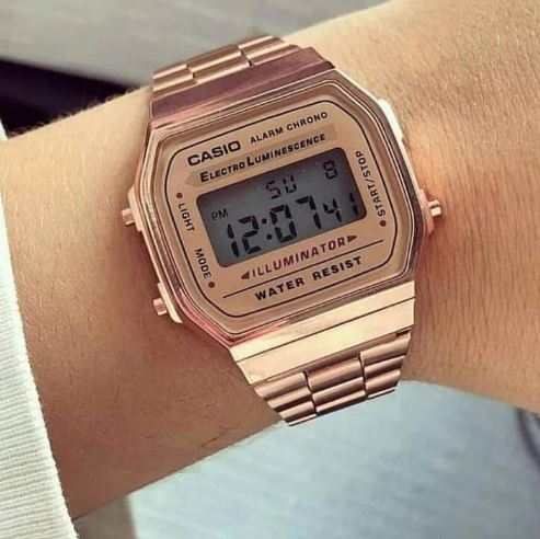 Reloj Casio Retro Acero Inoxidable Rosa 4