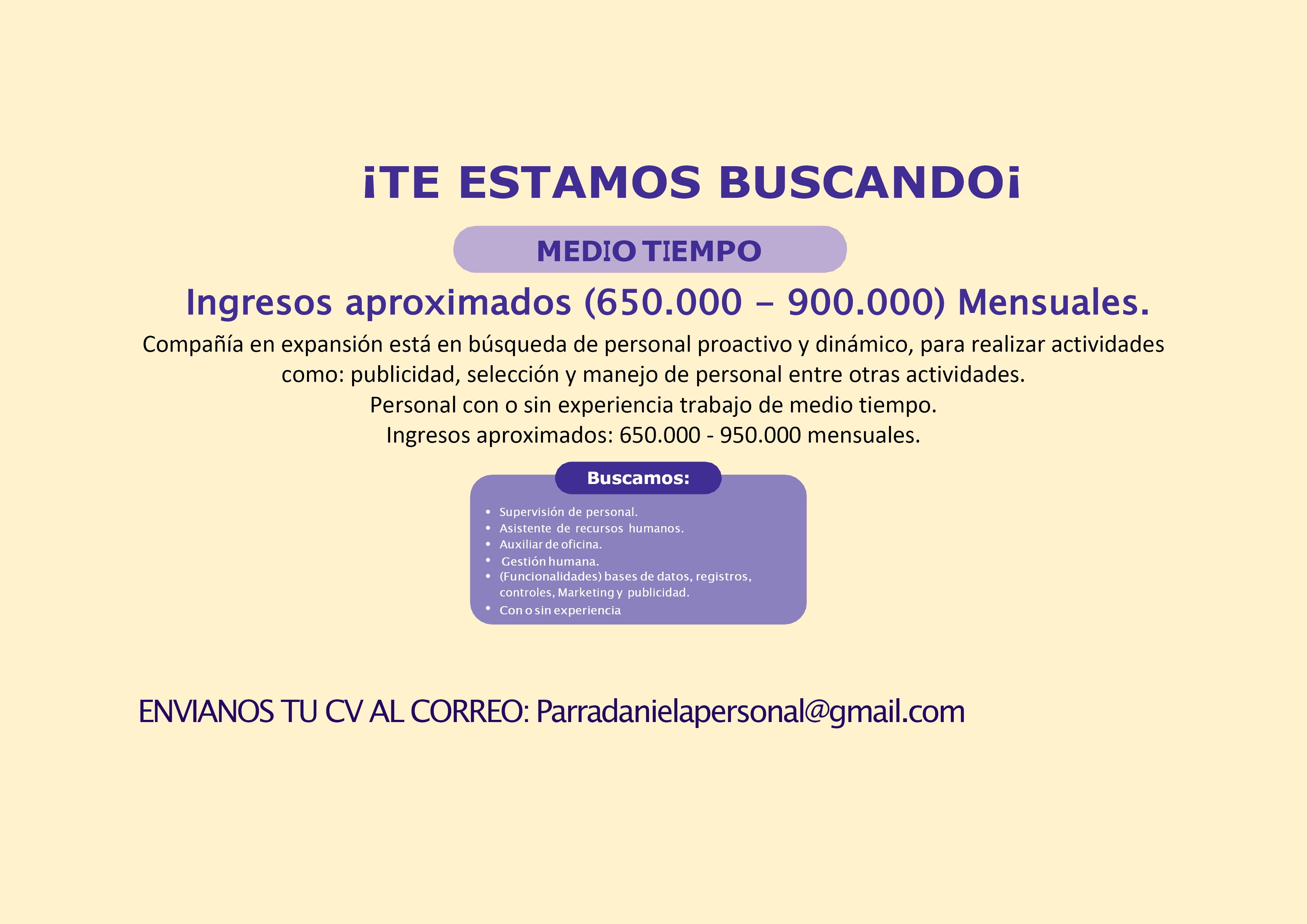 ESTAMOS BUSCANDO AUXILIARES DE OFICINA