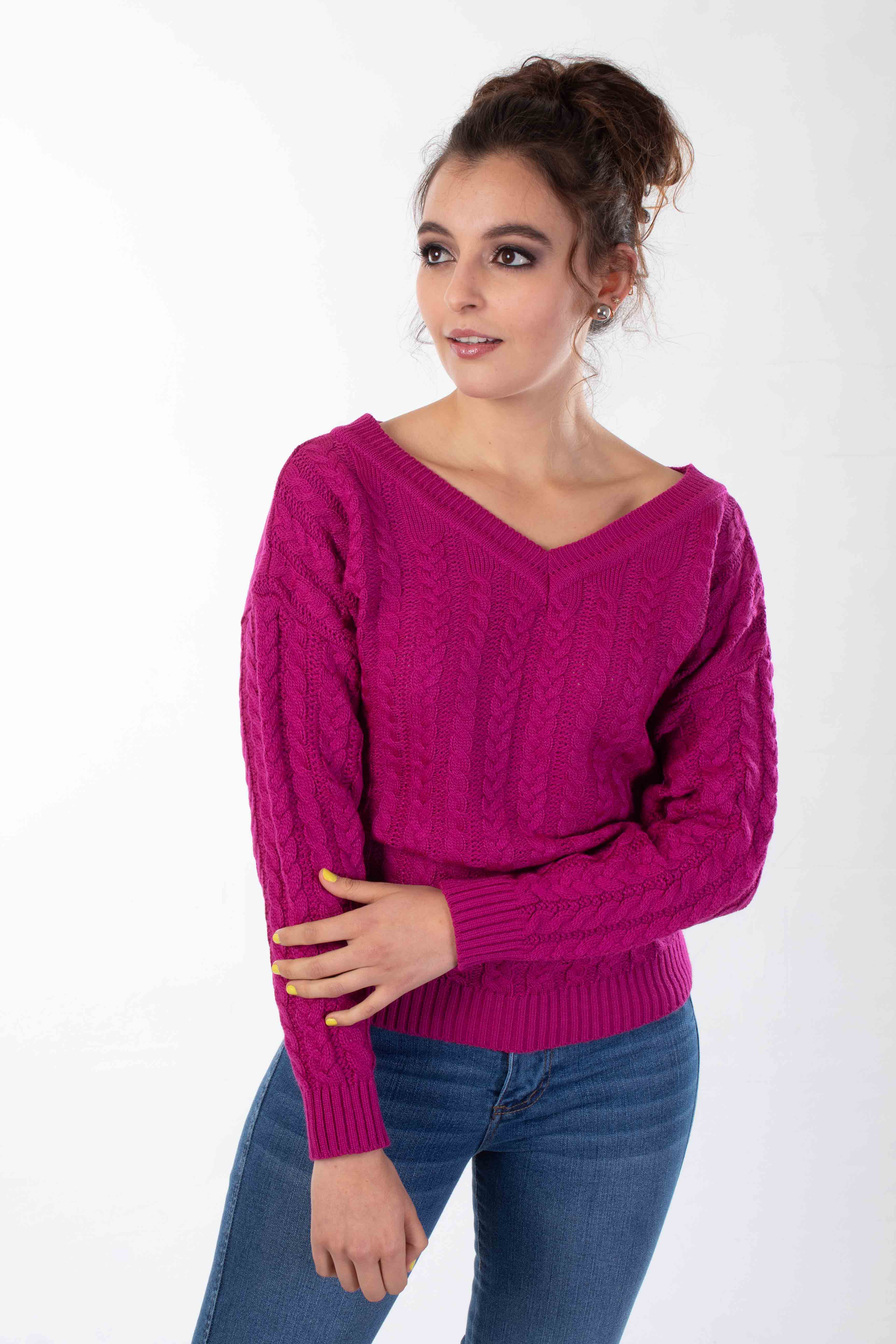 SACO TEJIDO MAGENTA