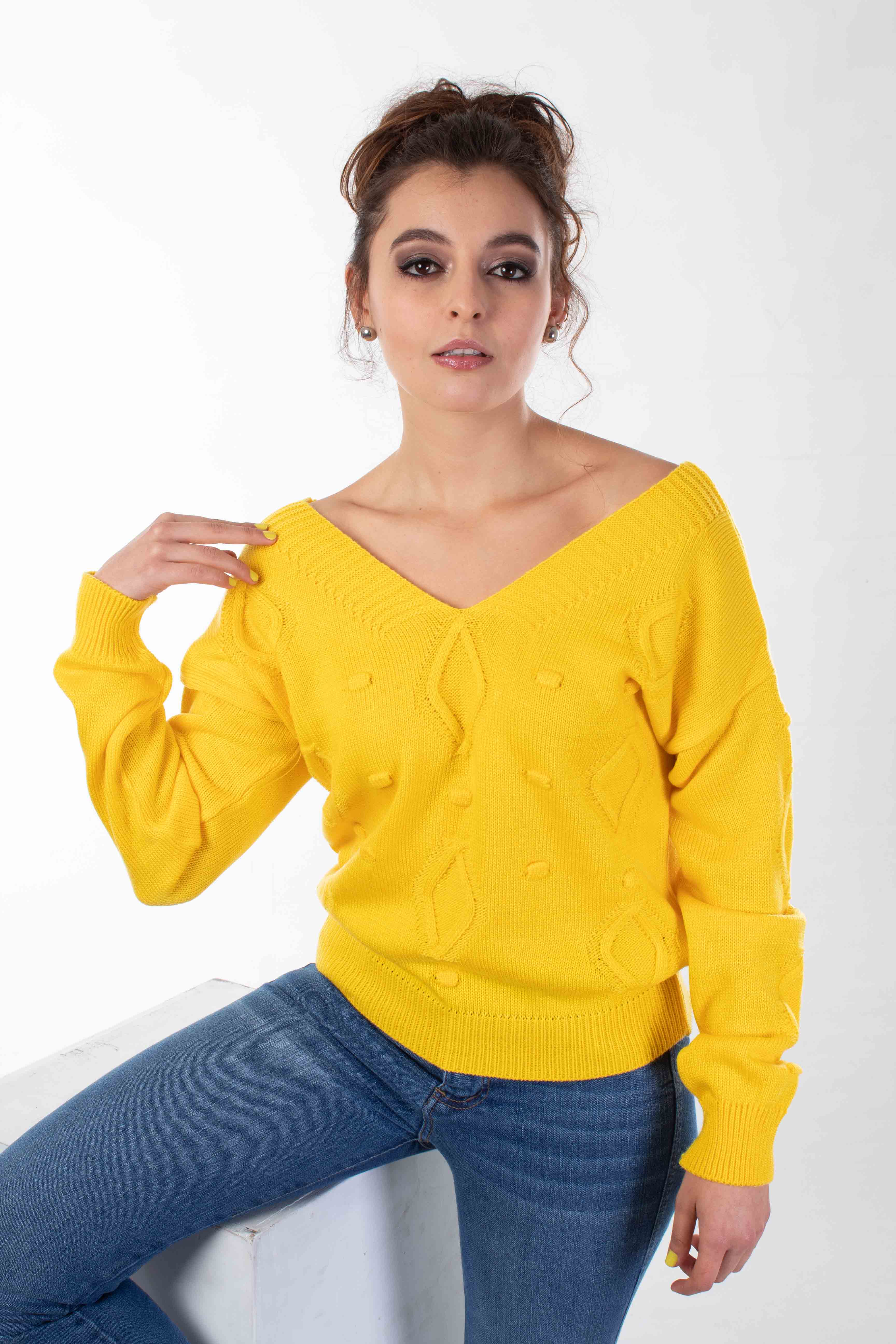 SACO AMARILLO TEJIDO